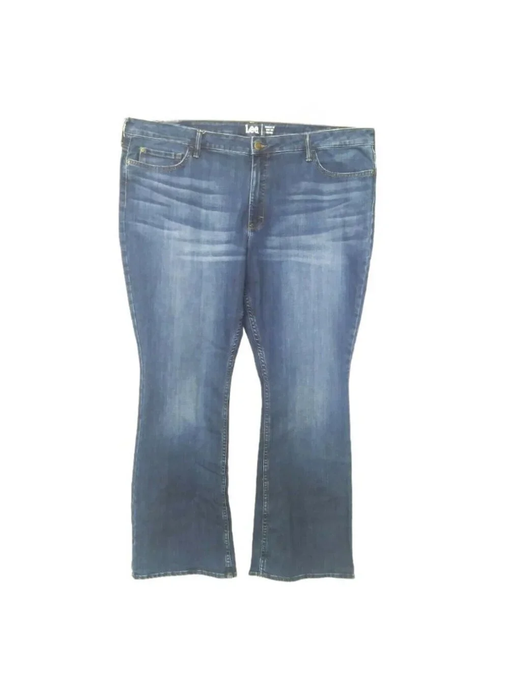 Lee Plus Size 24 Jeans Boot Cut Regular Fit Mid Rise Blue Denim Stretch